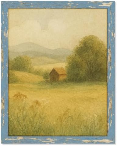 puthiac 11x14 Rustic Farmhouse Picture Frame, Denim Blue, 1 Pack by PUTHIAC
