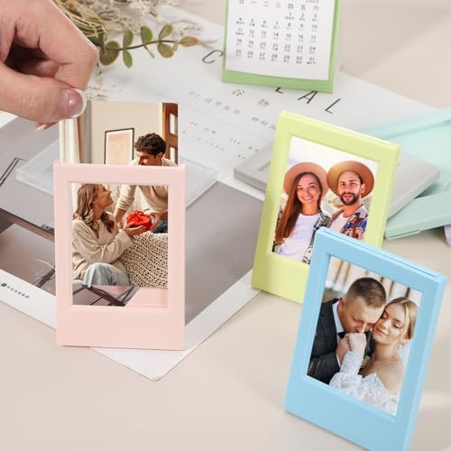 uxcell 8pcs Mini Picture Frames, 2.4 x 3.6 Inch Rectangular Film Photo Frame, Small Instant Film Photo Frame Holder for Tabletop Picture Display, Matte Clear - Image 6