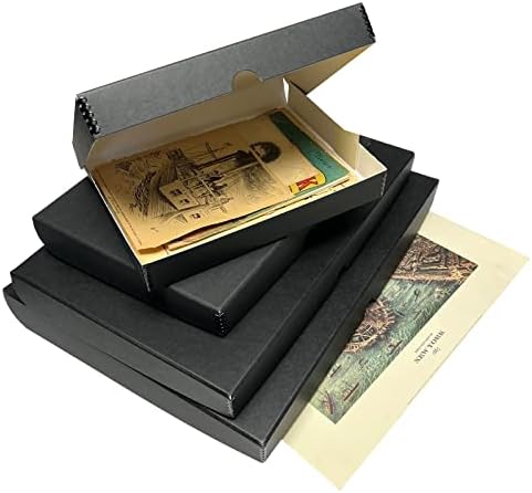 Lineco Clamshell Archival Storage Box, 11x14x1.75 Inch, Black, Pack of 2 - Image 6