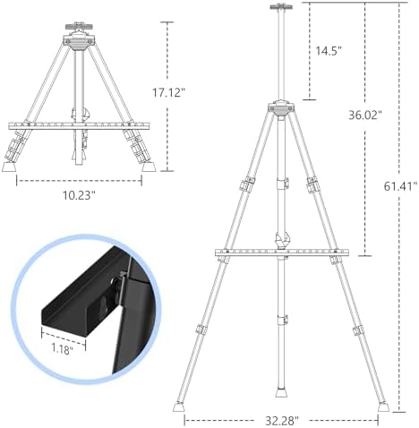 Art Painting Display Easel Stands - Portable Adjustable Floor Artist Easels - Image 3
