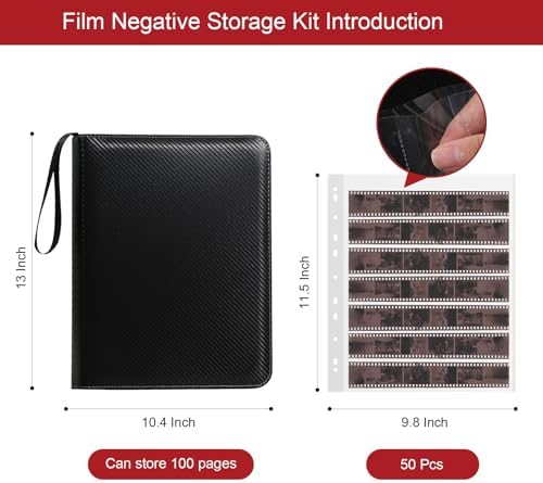 35mm Film Negative Storage Kit - 50 Pcs Sleeves, 135 Film Binder Box, Acid-Free Protector - Image 2