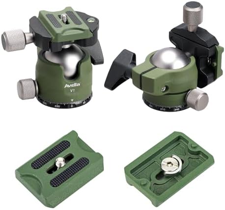 Avella V1 DSLR Camera Tripod Ball Head 38MM, 360 Degree Swivel,U-Shaped Groove Design, for Canon Nikon Sony Olympus Panasonic DSLR Camera-Green - Image 4