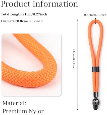 VOVMOEYA Camera Wrist Strap Rope,Camera Hand Strap Compatible with Fujifilm Nikon Canon Sony DSLR Camera - Orange - Image 2