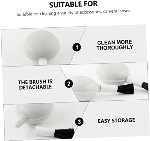8 Piece Lens Blower Brush Cleaning Kit 2 in 1 ABS White - Image 7
