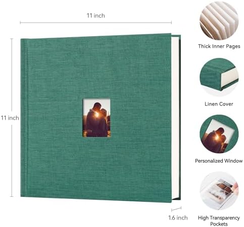 Instax Mini Photo Album with Writing Space, 168 Pockets, Green - Image 2