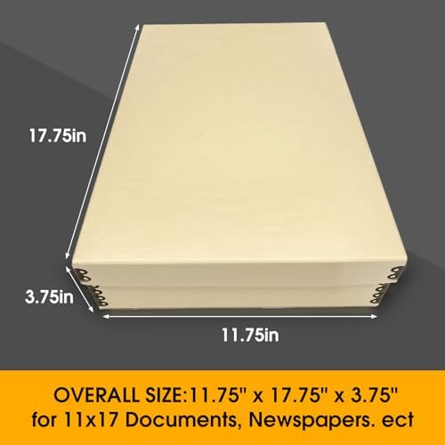 Golden State Art, Archival Drop Front Storage Box, Tan-11.75x17.75x3.75 In - Image 2