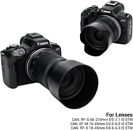 (1+1) Lens Hood for Canon R50 R100 Dual Lens Kit (RF-S 18-45mm F4.5-6.3 is STM and RF-S 55-210mm F5-7.1 is STM) Replaces ET-60B and EW-53 Lens Hood - Image 2