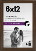 Americanflat 8x12 Picture Frame with Shatter-Resistant Glass - Signature Collection - Gallery-Style Frames Made of Engineered Wood - Photo Frame for Tabletop and Wall Display - Walnut by Americanflat