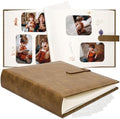 Vienrose Scrapbook Photo Album with Writing Space 12" x 12", Premium DIY Scrapbooking Albums with 100 Pages, Large Photos Book Faux Leather Cover for Wedding Family Baby Travel Graduation, Light Brown by Vienrose