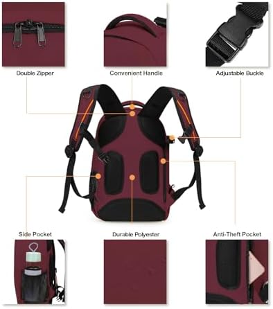 MOSISO Camera Backpack,Photography Backpack Padded Camera Bag, Wine Red - Image 5