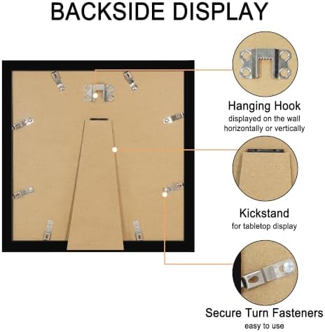 10x10 Picture Frame Set of 4 with Real Glass, Wall & Tabletop Display - Image 6