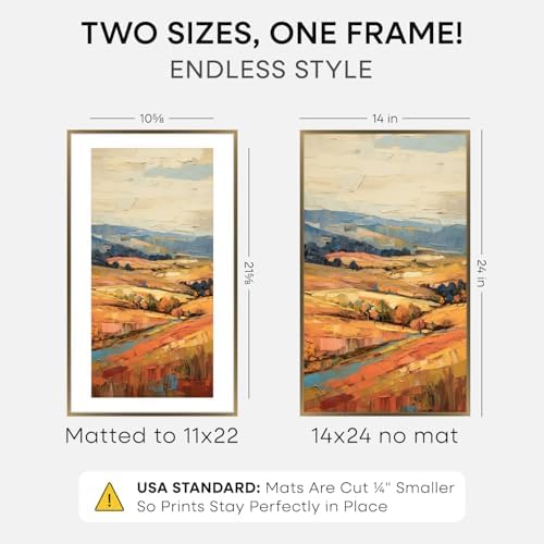 Homeforia 14x24 Bronze Picture Frame, High-End Metal, 11x22 Mat, Glass - Image 2