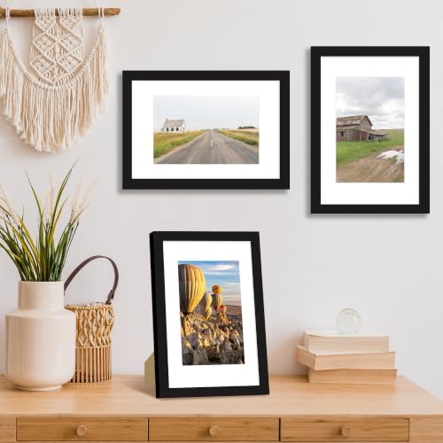 8x12 Picture Frame Set of 4 with Real Glass, Wall & Tabletop Display - Image 2