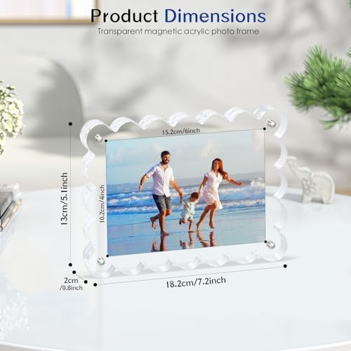 Scalloped Magnetic Picture Frame 4x6 Inch-2Pack Photo Frames - Image 3