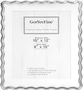 Silver 10x12'' Heavy-Duty Zinc Alloy Picture Frames with Acid Free Mat for 8x10'',Wave Design Silver Picture Frame with Black Premium Velvet Backing,for Desktop and Wall Hanging. by GorYeeFine