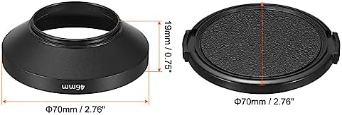 PATIKIL 46mm Lens Hood, Wide Angle Matte Surface Anti-Reflective Inside Hood with Cap and Cleaning Cloth for Camera Lens, Black for Nikon, for Fujifilm, for Pentax, for Leica - Image 2
