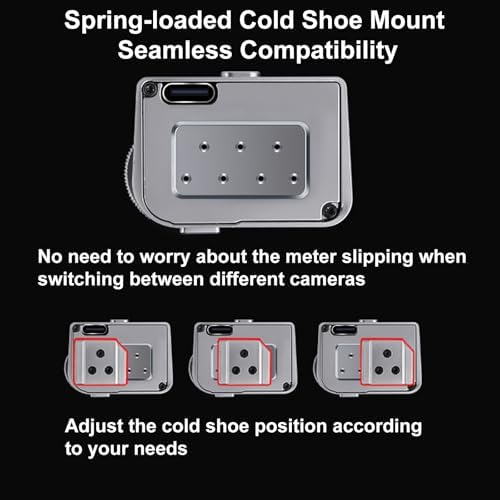 Camera Light Meter, Photography Reflection Meters with Spring-Loaded Cold Shoe Mount & OLED Display, Real-Time Metering Function, Type-C Charging, for Photography Light Measurement - Image 2