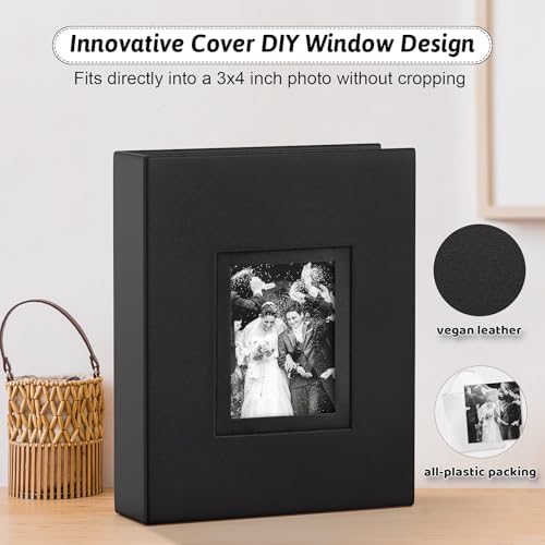 Popotop 4x6 Photo Album Holds 100 Pictures, Vegan Leather Hardcover - Image 2