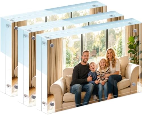 3Pack 4x6 Inch Clean Acrylic Picture Magnetic Frames by HJYAXQOP