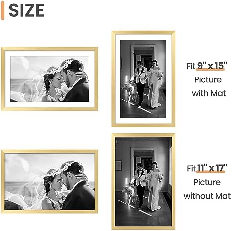 upsimples 11x17 Picture Frame, Gallery Wall Frames Set of 5, Gold - Image 5
