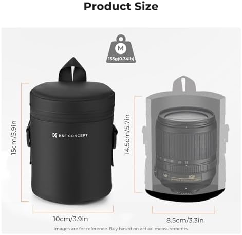 K&F CONCEPT Camera Lens Case, 3-Way Carry Bag for Lens with Air Blower - Image 4