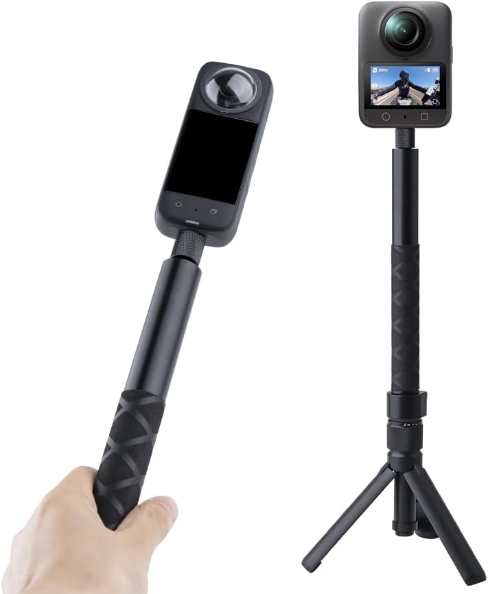 Bullet Time Handle Tripod Rotating Grip with Invisible Selfie Stick for Insta360 X5/X4, DJI OSMO 360 2 Pocket 3, GoPro,1/4" Thread, 6 lbs Capacity, Compact Selfie Stick (47 inches) - Image 5