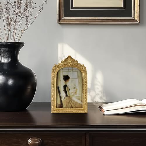 Vintage Picture Frame, Gold Vintage Arched Frame, Gold, 4x6 Inch - Image 2