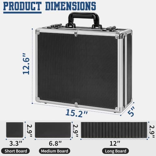 Aluminum Storage Case with Adjustable Dividers, Multi-Function Lockable Storage Carrying Case for Graded Card, Barber Tools, Makeup Tools, etc (Large) ﻿ - Image 2
