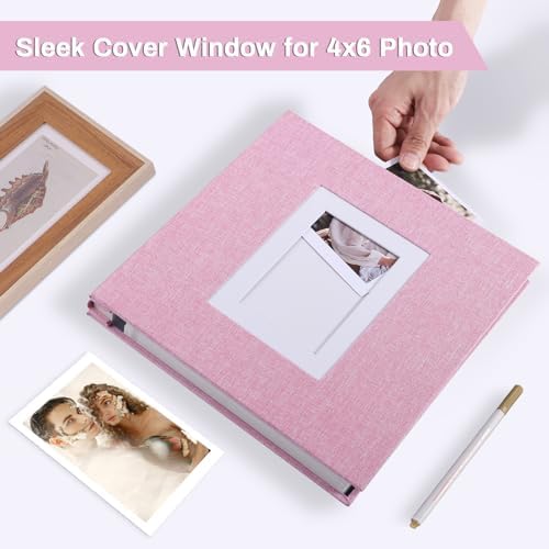 Photo Album Self Adhesive Pages Large 13.2x12.8 Pink 60 Pages - Image 2