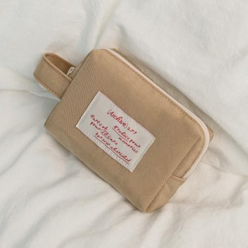 Monolike Archive 247 Handy Pouch, Beige - Small Nylon Pouch, Portable Cosmetic & Toiletry Case, Tech Cable Organizer, Daily Storage Bag - Image 5