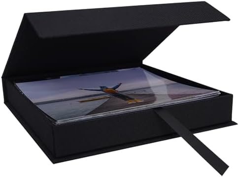 5x7 Photo Storage Box, Premium Linen Memory Box for Photos, Pictures, Certificates, Scrapbooking Supplies & Jewelry - Portable, Stackable Organizer for Home, Crafters & Collectors by CHERRICH