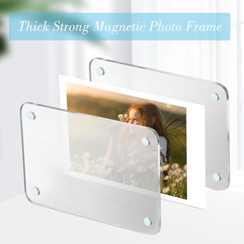 100 Pcs Acrylic Fridge Magnetic Frames for Photos Mini Pictures- Double Sided Clear Fridge Magnetic Frame for Refrigerator Locker Whiteboard Metal Cabinet, Classroom Photo Display (2.36 x 3.54 Inch) - Image 3