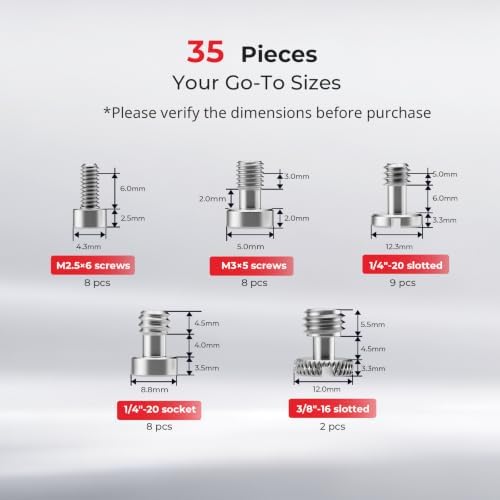 SMALLRIG 35-Piece Stainless Steel Camera Screws Screw Set with Case- 6389 - Image 4