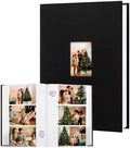 450 Pocket 4x6 Photo Album with Writing Space, Linen Cover, Black by Xfveiwoo