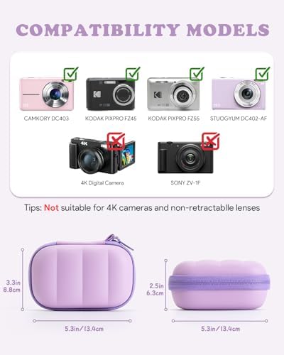 Digital Camera Case for CAMKORY/KODAK PIXPRO with SD Card Storage, Violet - Image 2