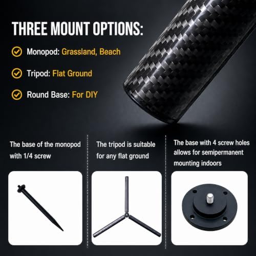 Carbon Fiber Tripod and Monopod Golf Swing Recorder - Ultra Lightweight with MagSafe Magnetic Holder - Adjustable 32-55" Height - Training Aid for iPhone Android (Add Tripod) - Image 6