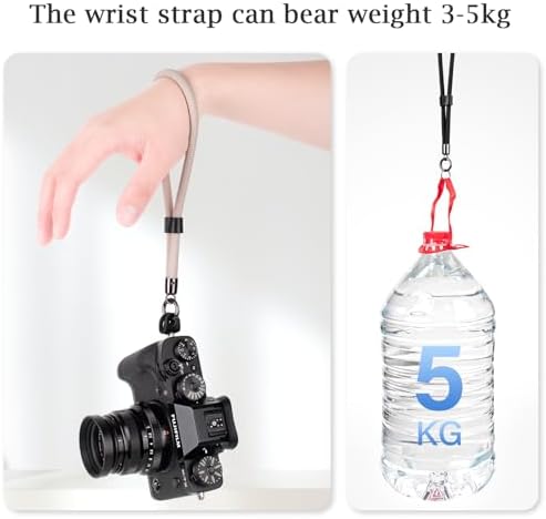 VOVMOEYA Camera Wrist Strap Rope,Camera Hand Strap Compatible with Fujifilm Nikon Canon Sony DSLR Camera - Grey - Image 3