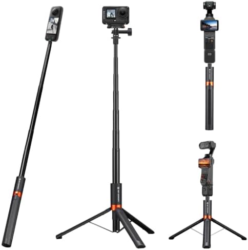 K&F CONCEPT 66" 2-in-1 Invisible Selfie Stick Tripod for Insta360 X5/X4/X3 by KFCONCEPT