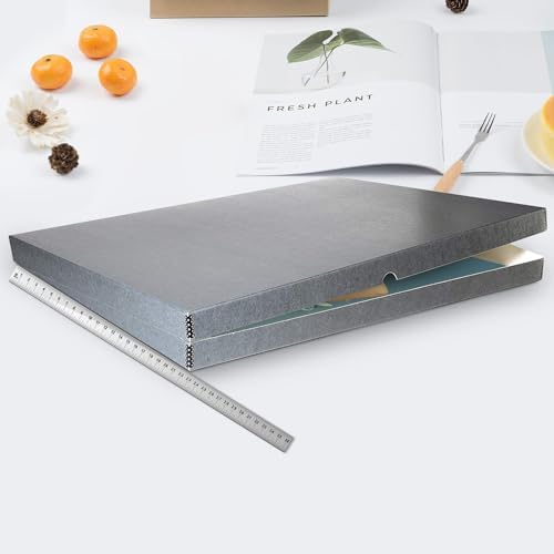 Lineco Clamshell Archival Storage Box, 23.5x30.5x1.75 Inch, Gray, Pack of 2 - Image 5