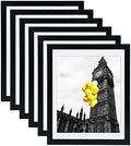 12x16 Picture Frames Set of 6 with Plexiglass, Display Pictures 11x14 with Mat or 12x16 Without Mat for Wall Mounting，Black by BSRHOME