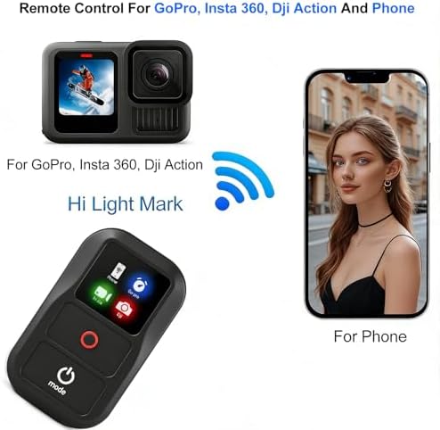 Suptig Remote Control, Waterproof Smart Remote Compatible with GoPro/DJI Action/Insta360, Phone Remote for iOS Android, Camera Remote with Color LED Display, 60M Control Range Type-C Charging - Image 3