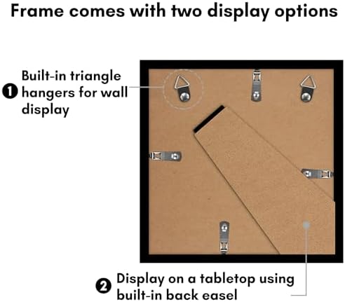 Americanflat 9x9 Picture Frame 5-Pack - Matted to 6x6 - Black - Image 6