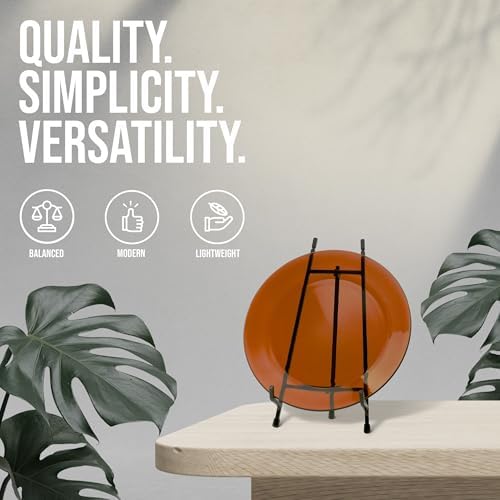 Red Co. 11” Tall Modern Metal Tripod Plate Stand and Art Holder Easel, Black - Image 2