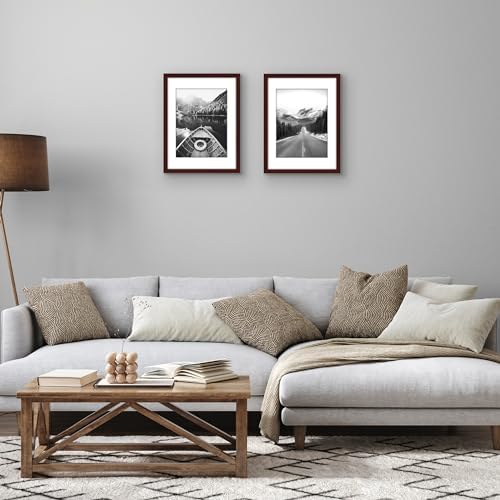 Americanflat 12x16 Picture Frame 2-Pack - Matted to 9x12 - Mahogany - Image 5