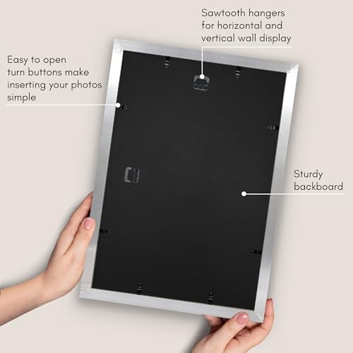 Americanflat 13x19 Poster Frame - Matted to 11x17 - Silver - Image 5