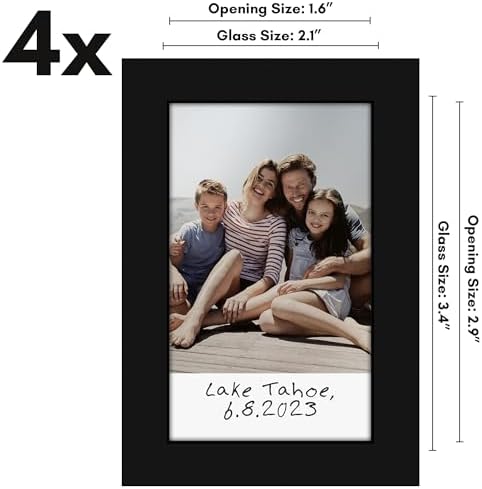 Americanflat 2x3 Picture Frame - Set of 4 - Use as 2x3 Frame for Instant-Print Photos - Black Mini Picture Frames for Tabletop and Wall Display with Shatter-Resistant Glass - Image 2