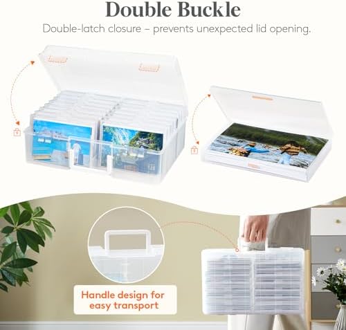 Lifewit 16 Pcs Photo Storage Box for 4"x 6" Pictures, Acid-Free, Clear - Image 6