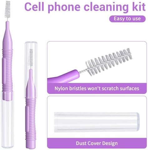 10 Pack Cell Phone Cleaning Kit, Nylon Brushes, Anti-Clogging Mini USB C Port Cleaning Tool Multifunctional Phone Speaker Cleaner for Speaker and Receiver Headphones Tablet Computer Camera - Image 3