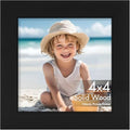 Vittanly 4x4 Picture Frame Made of Solid Wood for Wall & Tabletop, Black by Vittanly