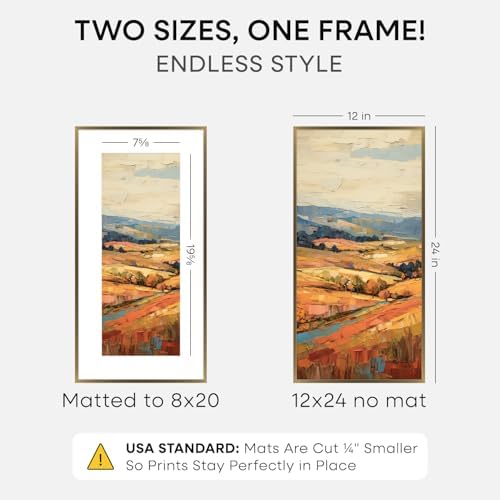 Homeforia 12x24 Bronze Picture Frame, High-End Metal, 8x20 Mat, Glass - Image 2